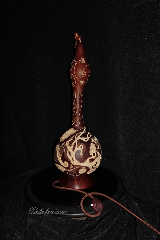 Designer lamp De Grass from a pumpkin “The Mystery of The Forest”