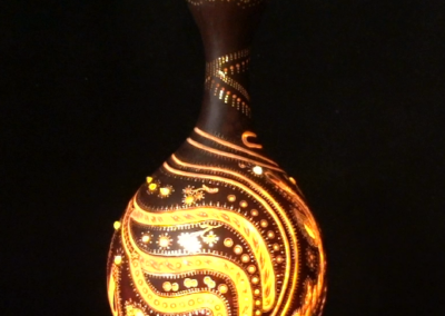 Дизайнерская лампа из африканской тыквы "Оранжевый ветер"