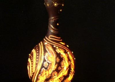 Designers Lamp De Grass from the African pumpkin "Orange Wind"