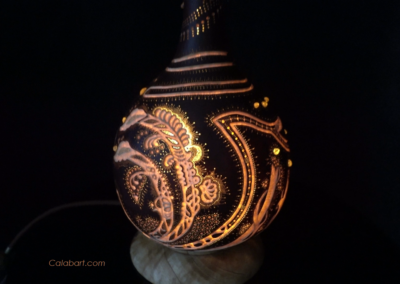 Designers Lamp De Grass from the African pumpkin "Orange Wind"