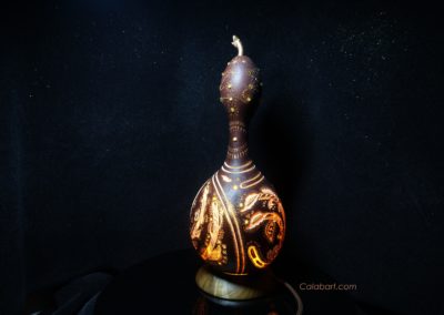 Дизайнерская лампа из африканской тыквы "Оранжевый ветер"
